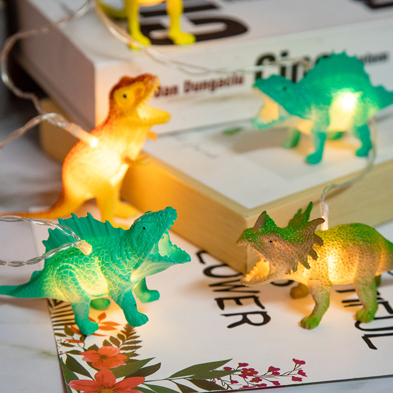 2021 transfronteriza nueva cadena de luz de dinosaurio LED habitación de los niños decoración de dibujos animados Cadena de luz de vacaciones de Navidad fábrica al por mayor