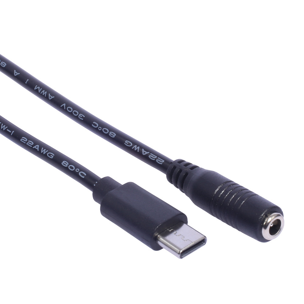Dc 3.5x1.35雌回転Type-C公充電中継ケーブル35135雌回転USB-C電源ケーブル20cm