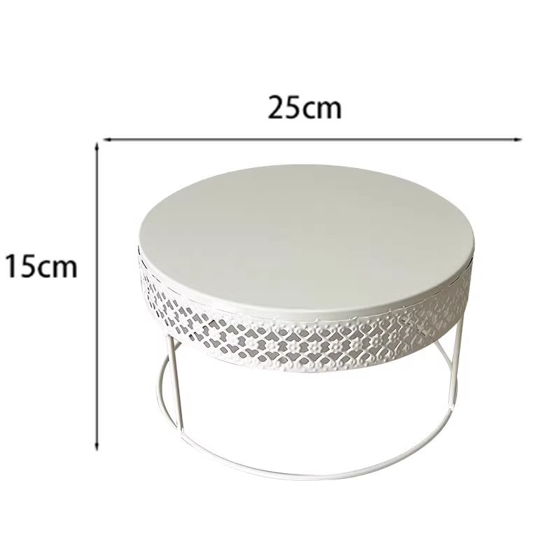 Decoración de postre estilo crema estante de exhibición de bodas estante de decoración de pastel de cumpleaños estante de hierro forjado bandeja de bocadillos