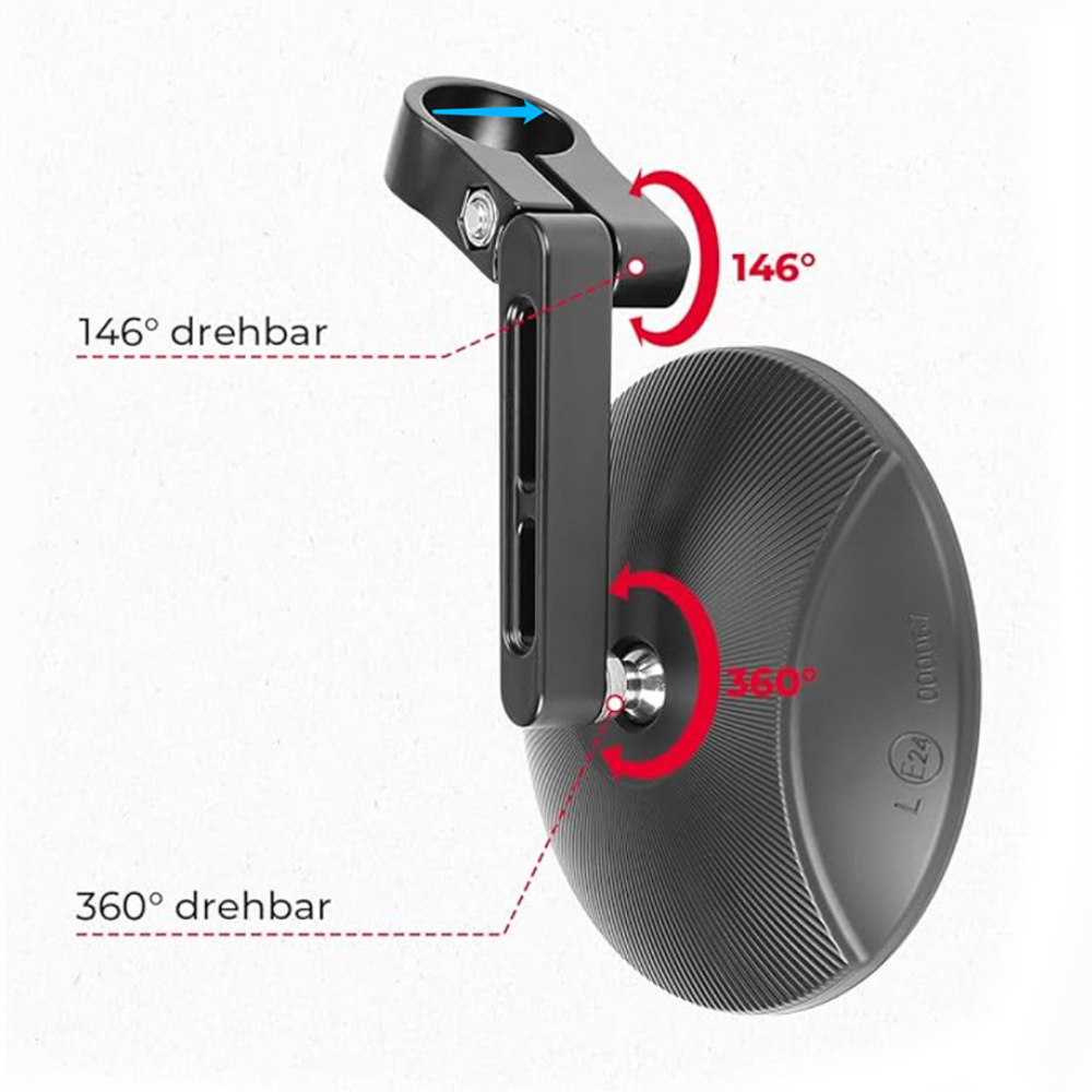 Cross-Border Exclusive Supply of Motorcycle Adjustable Bicycle Rearview Mirrors, Handlebar 22-24 Universal Reversing Mirrors