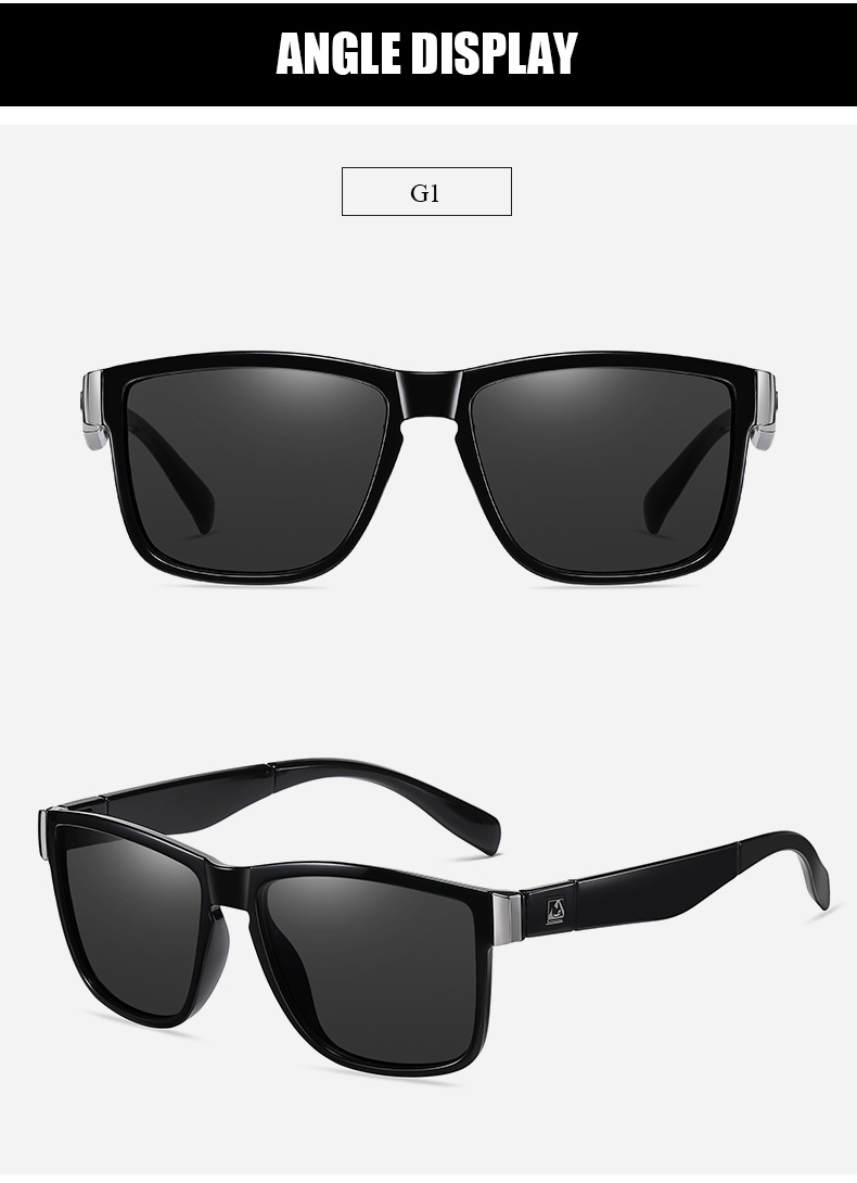 PC, UV400 Protection Lens Material Square Glasses Style Casual Sports Colorful PC UV400 Protection Square Full Frame Men's Sunglasses