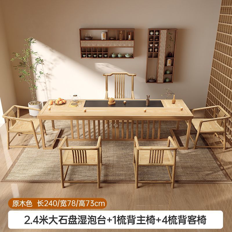 2.4m 습식 버블 테이블 + 빗등받이 메인 의자 1개 + 빗등받이 게스트 의자 4개