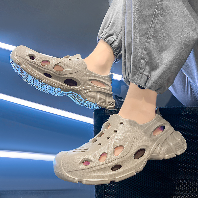 2868 men's hollow wading shoes: light green