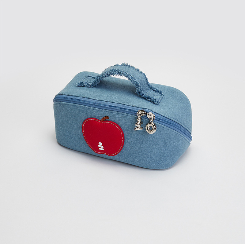 Tagi New Product "I" Imagine Apple Drum Cute Waterproof Portable Storage Bag Denim Travel Cosmetic Bag