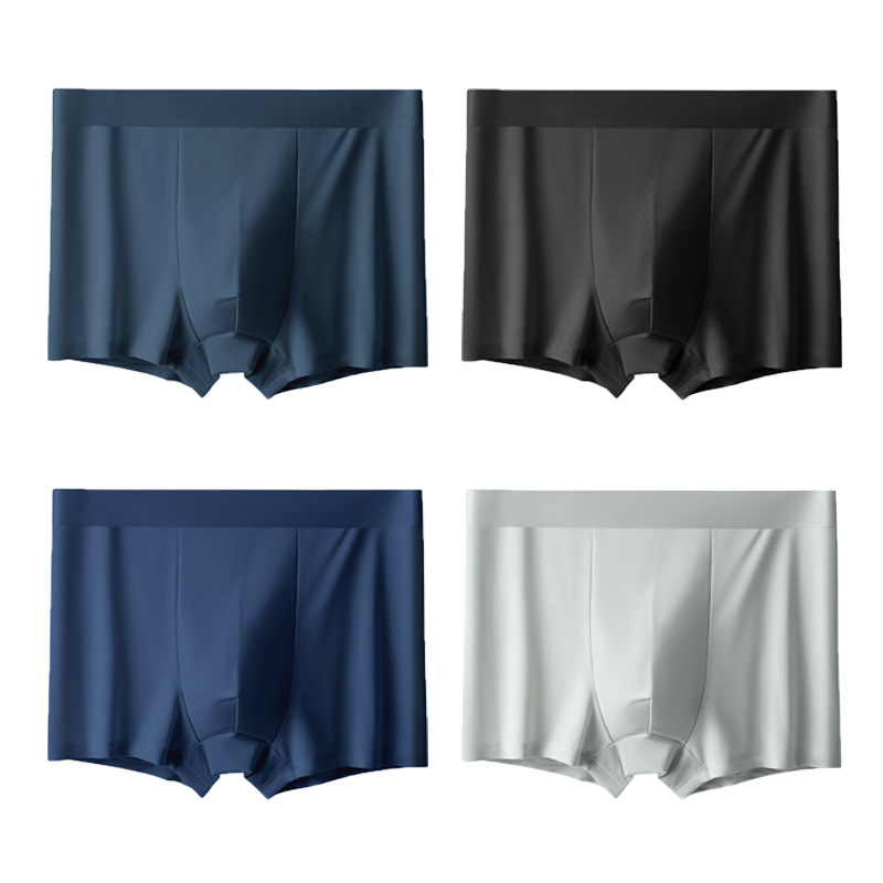 Entrega de ropa interior para hombres de seda de hielo verano ultrafino transpirable antibacteriano juvenil hombres Boxer shorts cabeza suministro transfronterizo