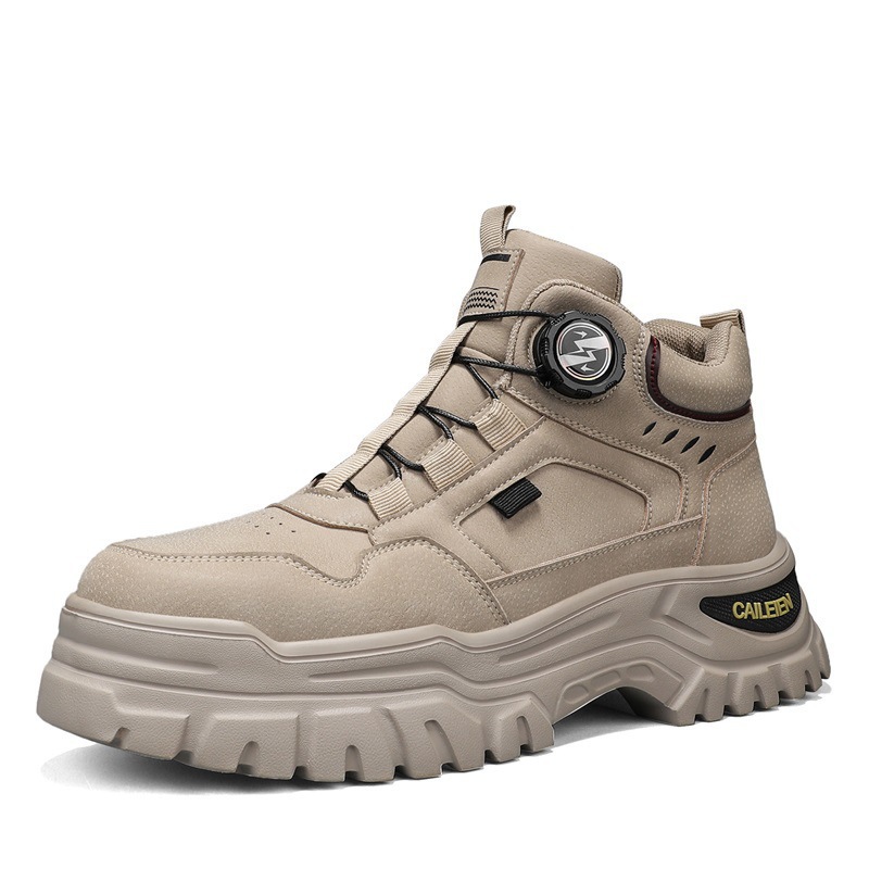 Zapatos masculinos de primavera y otoño, botas Martin de alta ayuda, ropa de trabajo y zapatos de trabajo para hombres, zapatos deportivos antideslizantes y resistentes al desgaste, zapatos de trabajo de ocio para hombres image 5