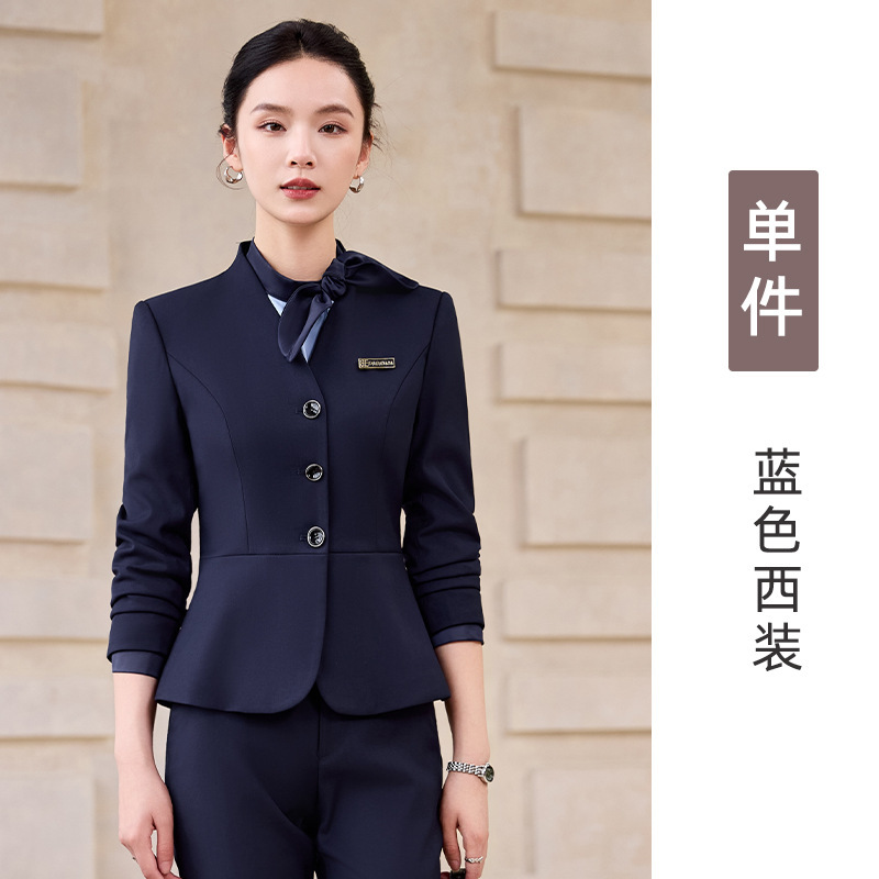 灰色西装套装女2025新款春秋高级感职业装正装酒店前台经理工作服|undefined