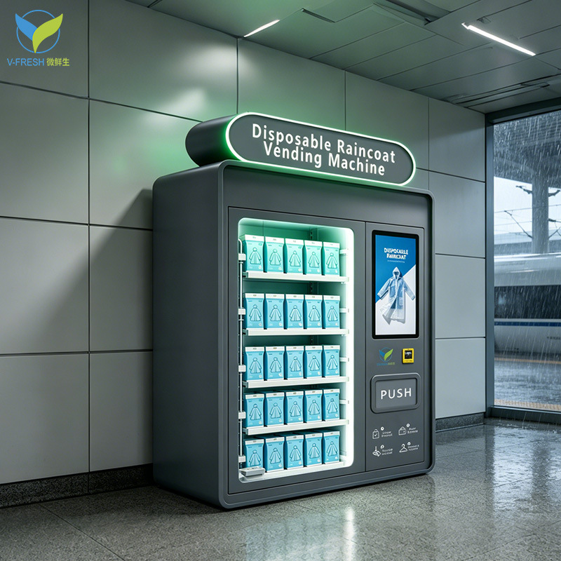 Cross-Border Smart Raincoat Vending Machine, Self-Service Code Scanning to Purchase, Simple Commercial Restocking, Efficient Source Factory Management