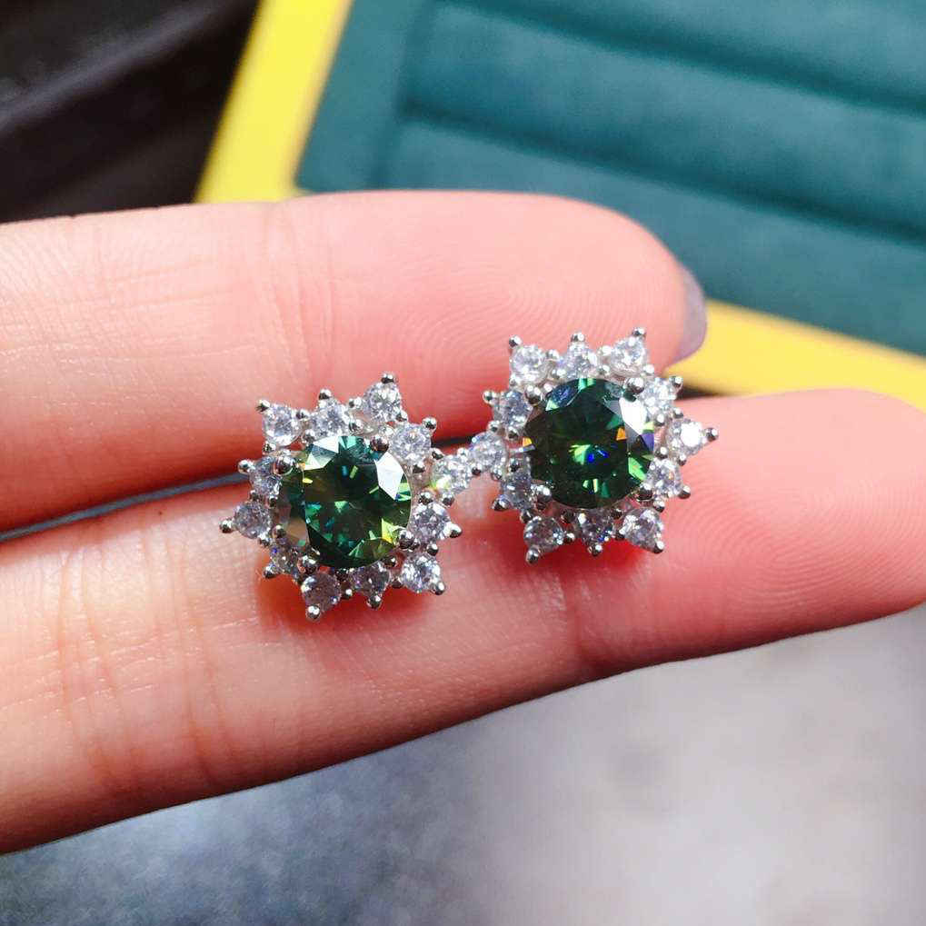 E124 sunflower stud earrings [1 carat]