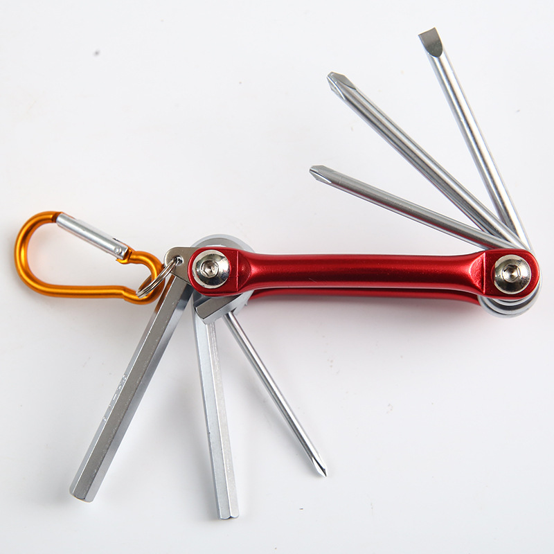 7pc 亚光 公制 平头 黑色铁壳 内六角扳手 折叠式