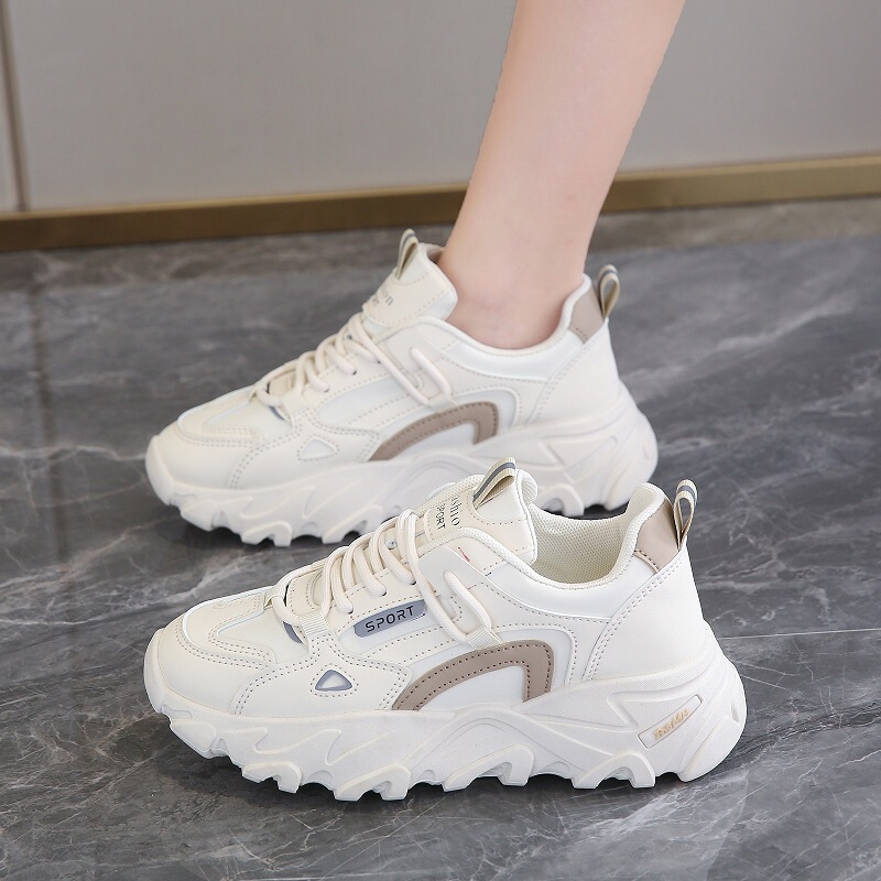 Women's Shoes 2024 New Winter Models, Stylish Hong Kong Style Trendy Casual Sneakers, Thick-Soled Student Sports Shoes, Wholesale