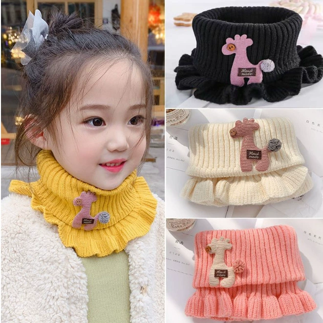 Зимний утолщенный теплый воротник-шарф для младенцев и малышей, осенне-зимний вязаный шерстяной ветрозащитный и морозостойкий воротник-шарф для младенцев, цельный, оптом.