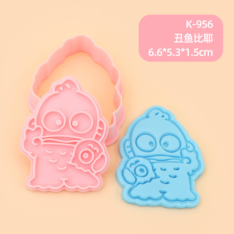 Molde de galletas de dibujos animados de pez payaso sirena Hanton herramienta de horneado de impresión de glaseado de galletas de prensa tridimensional
