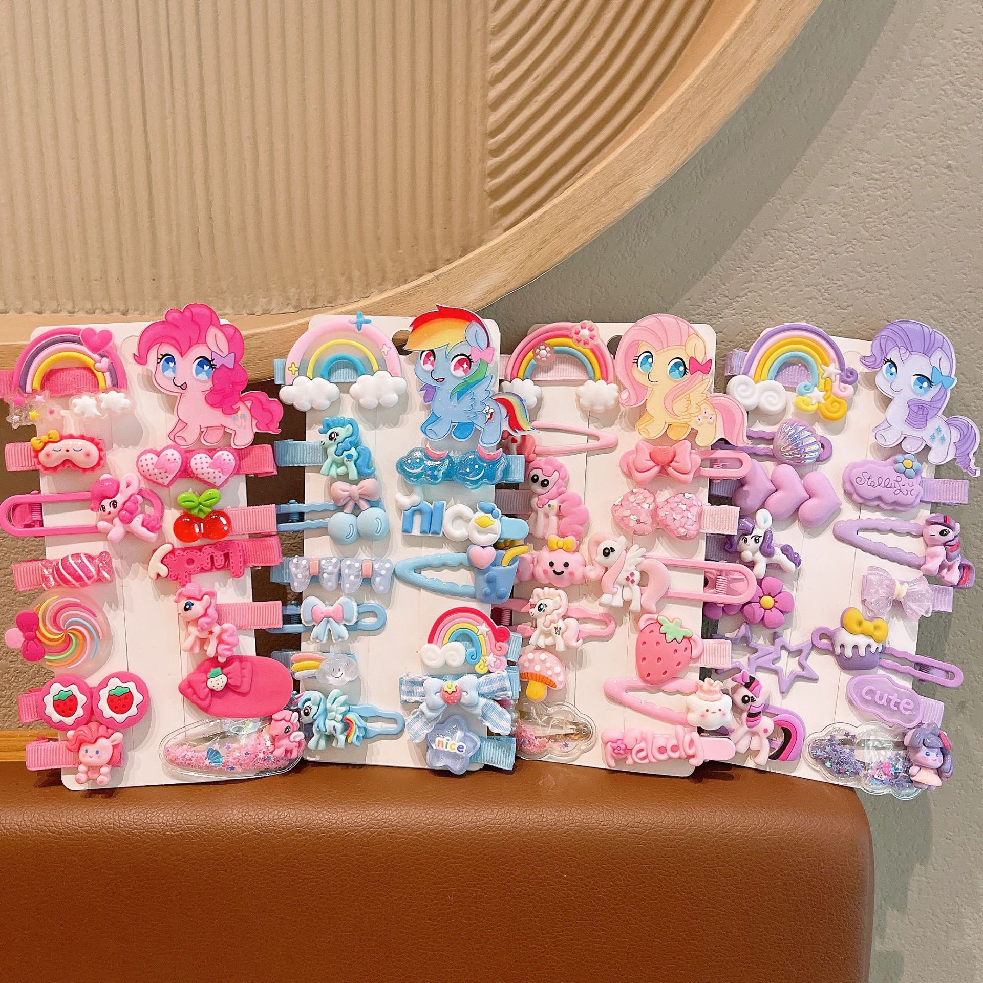 Niños de dibujos animados pony lindos pinzas de cabello niñas paoli pinzas de cabello niñas pinzas de cabello rotas para estudiantes set de pinzas de cabello BB