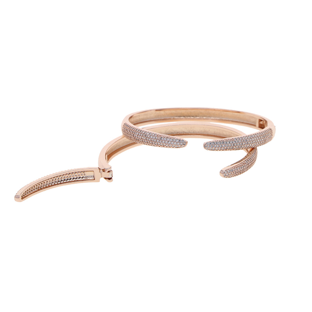 Adjustable Minimalist Zircon Bangle Women's Trendy Diamond Jewelry_voghion.com