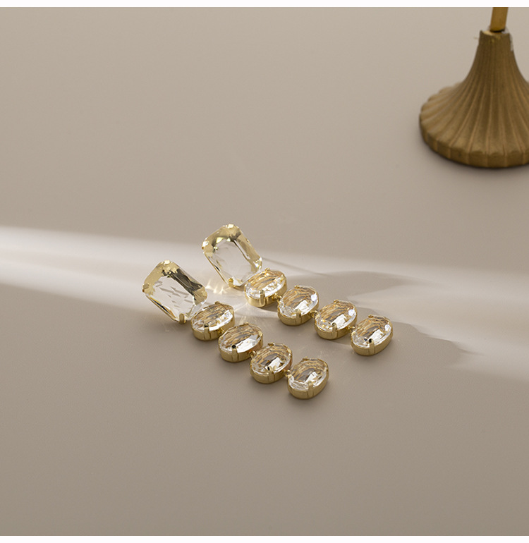 Women's Gender 1 Pair Elegant Geometric Plating Copper Imitation Crystal Drop Earrings Ear Cuffs
