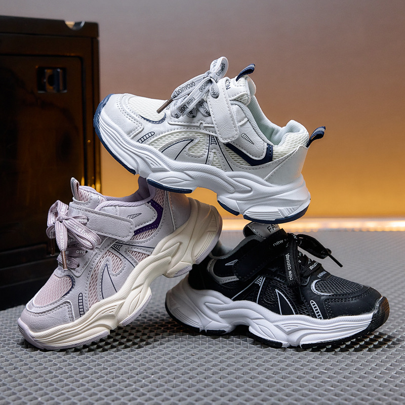 Zapatos deportivos para niños otoño 2026 nuevos zapatos de papá para niños zapatos de malla transpirables zapatos de corrida para niñas zapatos de niños ecológicos