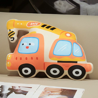 Cartoon Vehicle Car Fire Truck Pillow Plush Toy Excavator Engineering Vehicle Doll Children's Rag Doll (Oyuncaq yastıqlar) - 5032cm-yellow-crane-035kg-dimensions-as-shown-in-the-picture