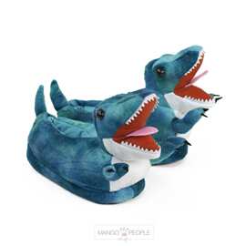 跨境新品Blue T-Rex Dinosaur Slippers恐龙潮鞋防滑秋冬家居保暖