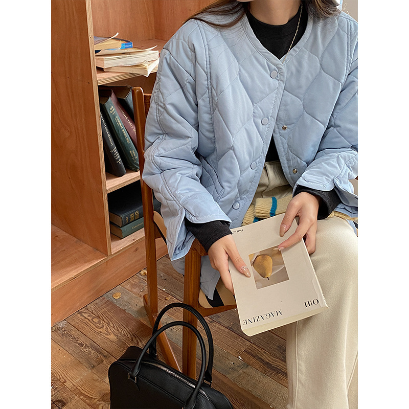 3th Morning effortless and comfortable design sense rhombic seam lightweight cotton-padded jacket ZY1399