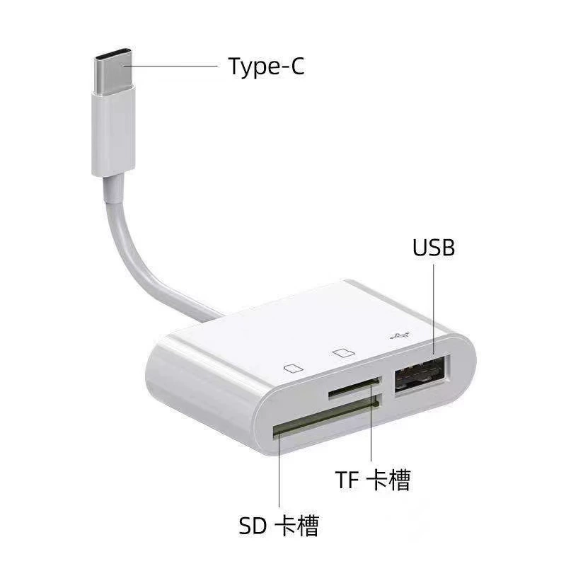 Считыватель карт SD, трехв-Converter, Type-C адаптер, TF CF SD, картридер