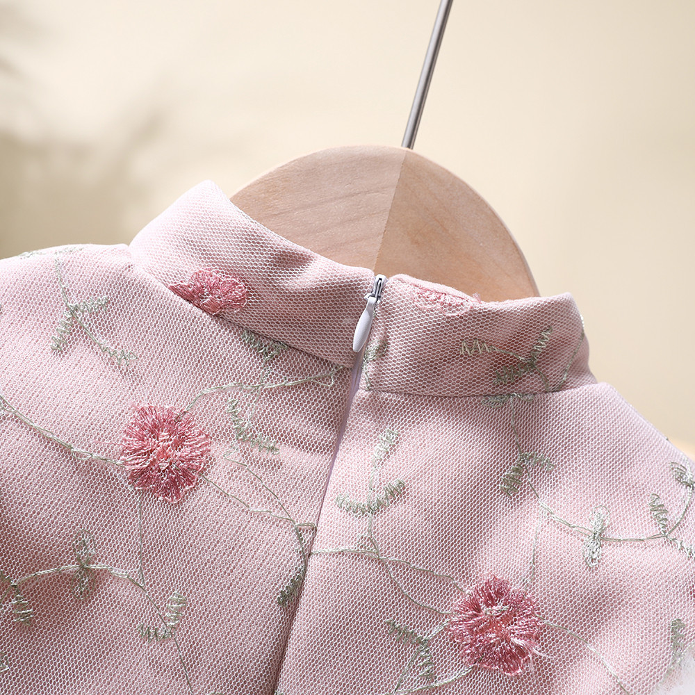 Conjunto de invierno para niña con traje Tang de estilo chino y vestido cheongsam, forrado de lana y engrosado, atuendo de Año Nuevo para niños a la moda.