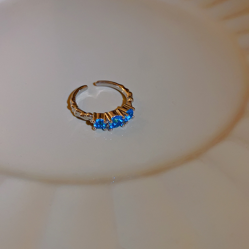 Einfacher Stil Geometrisch Kupfer Inlay Künstliche Edelsteine Offener Ring display picture 26