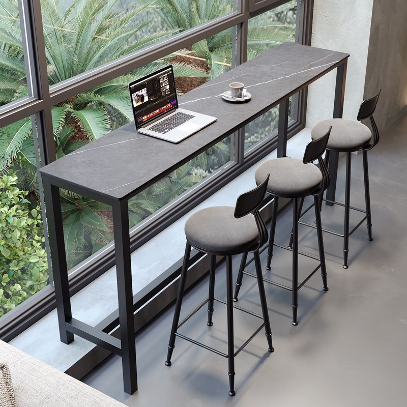 Household rock plate bar counter high and low foot long table milk tea shop wall table and chair combination balcony table simple window long strip