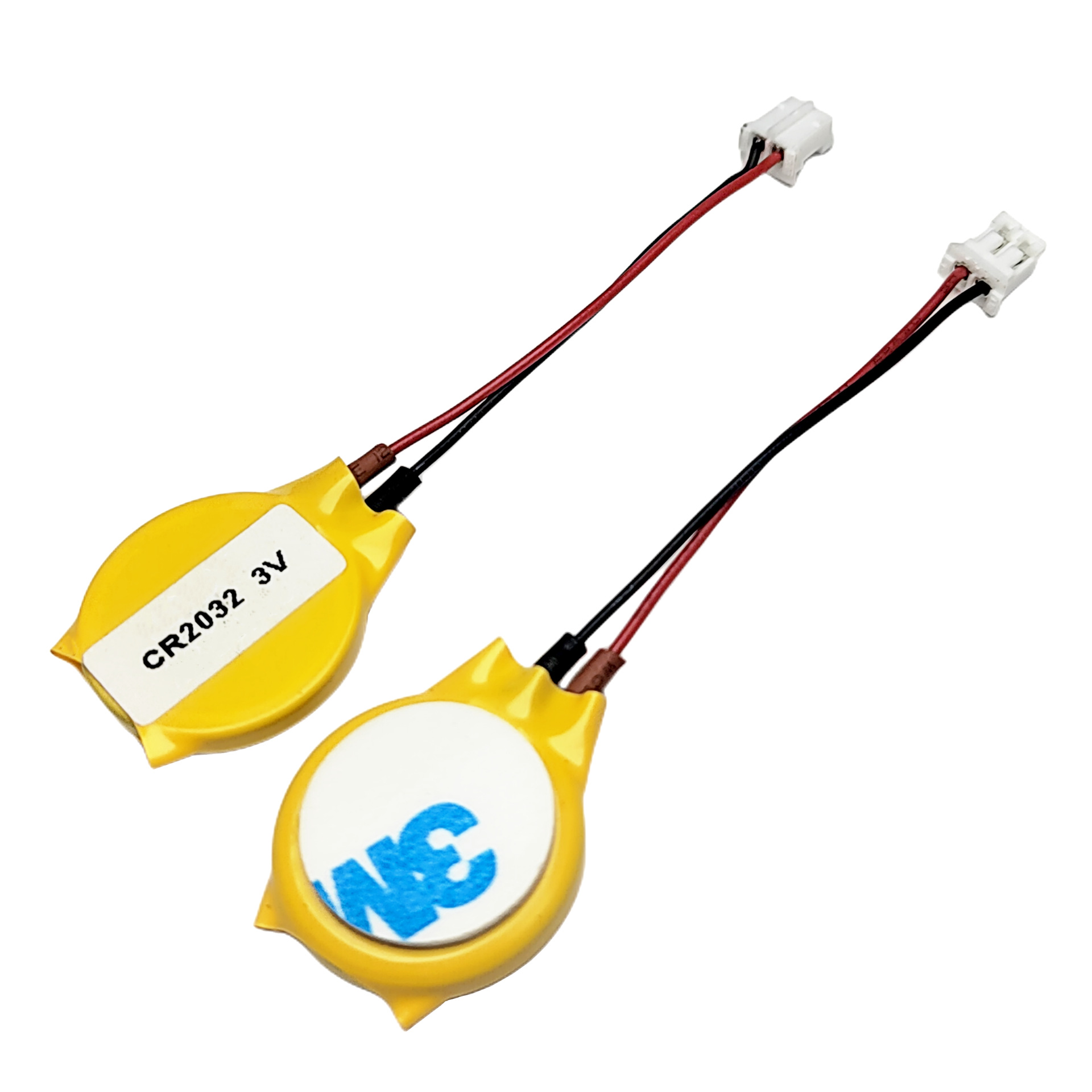 源头厂家CR2032出线带插头贴双面胶电池2P2.54MM端子线CR2032电池