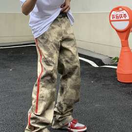 潮牌迷彩裤高街vibe风美式街头嘻哈可调节拉链百搭休闲男女长裤子