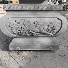 花岗岩石雕香炉方形圆形九龙浮雕香炉寺院宗教墓地场所用厂家定制