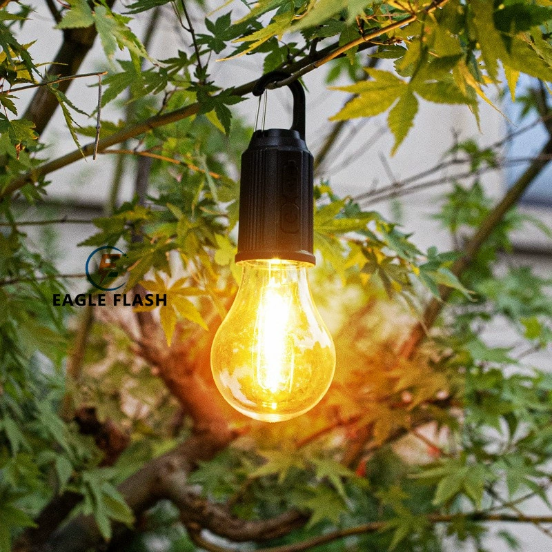 Camping LED Bubble Lamp (Eagle Flash) EF-T Series — 400 mAh Rechargeable & Solar, Hook Handle