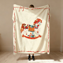 法式圣诞新年塞拉斯蒂四季盖腿毯复古沙发休闲毯加厚办公室披肩毯