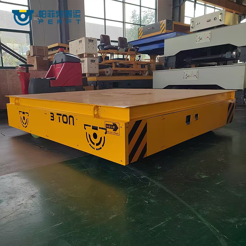 厂家供应电动轨道运输平板车液压升降搬运平车车间遥控无轨地平车