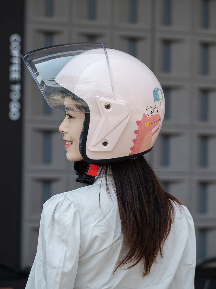 Electric Vehicle Helmet Cute Dinosaur Winter Warm Windproof