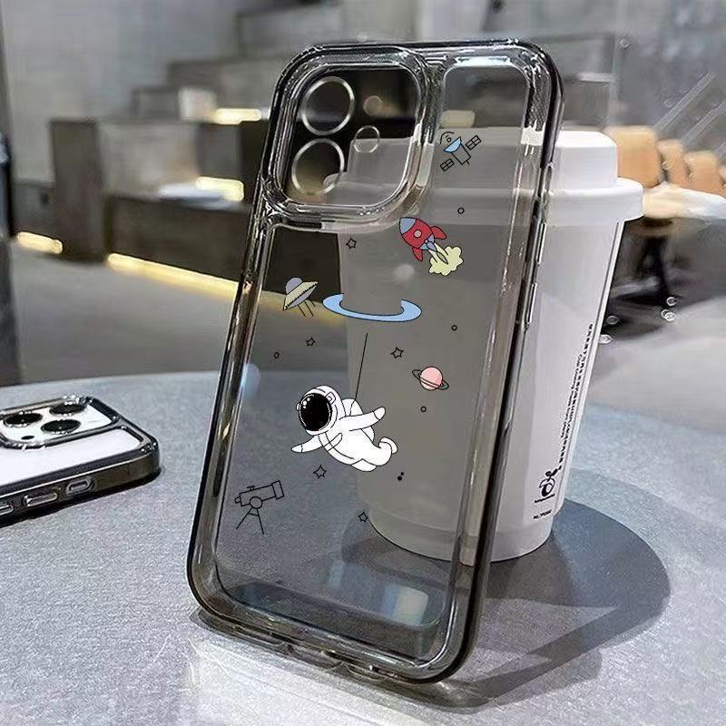 Space Shell para iphone15promax funda para teléfono móvil 11 transparente Apple 15 anti-caída 14pro Europa y América 13/12