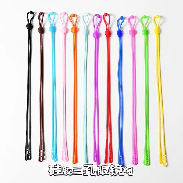 Silicone Glasses Rope Three Hole Glasses Rope Buckle Silicone Glasses Rope Adjustable Glasses Rope Multicolor Glasses Chain