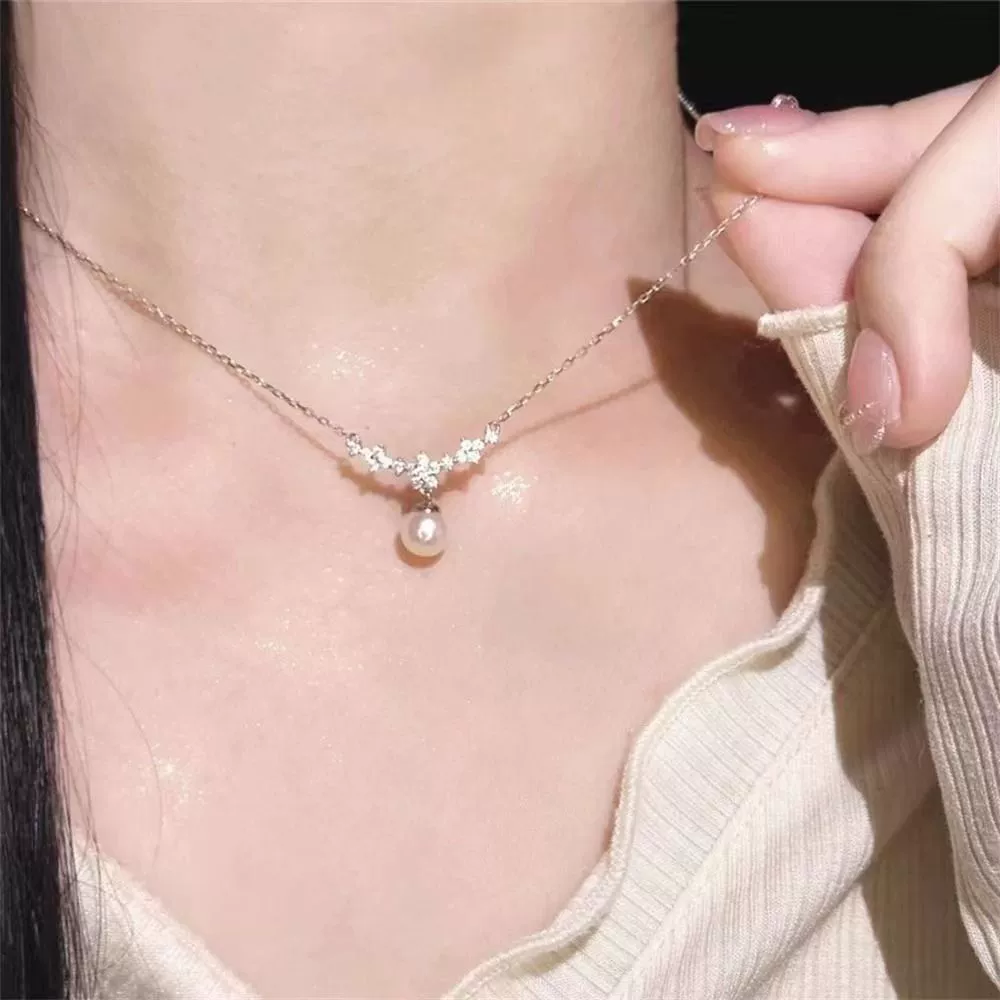 Серебряное универсальное ожерелье из жемчуга, аксессуар, подвеска, стиль высокого качества