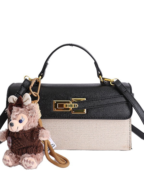 Bolso de mujer comercio exterior transfronterizo nuevo lienzo empalmado bolso de mano Kelly pequeño bolso de lujo lujoso alto ligero retro mochila