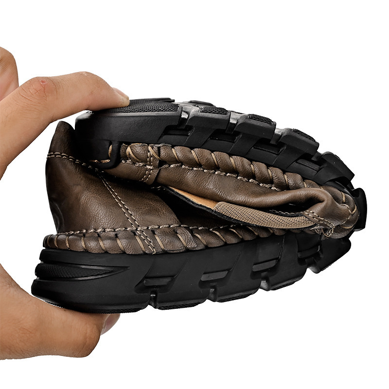 2024 cuatro estaciones hombre casual diario 46 zapatos de cuero de tamaño grande hechos a mano de cuero suave de mediana edad zapatos de papá