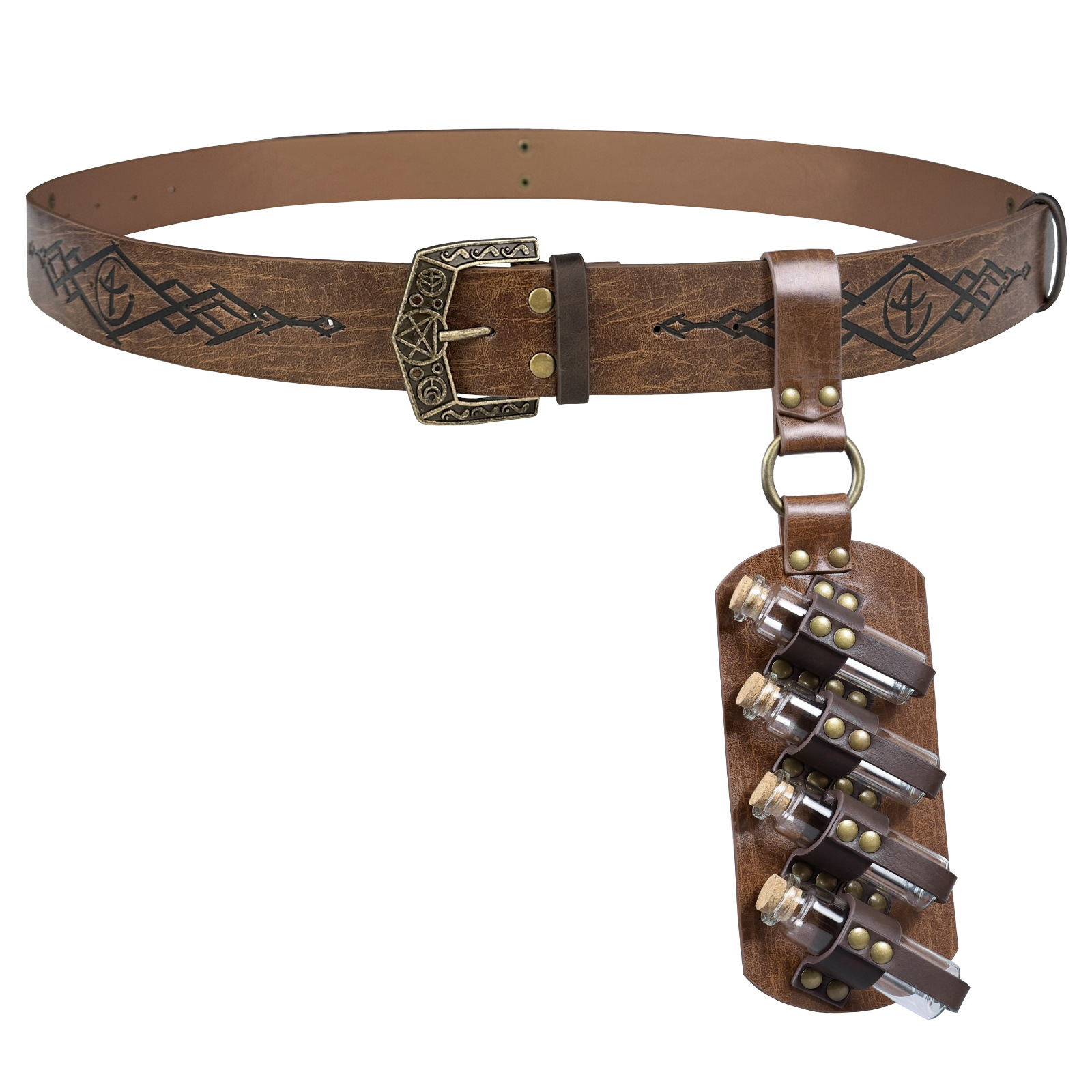 알케이드 4병 벨트 유형 C=브라운