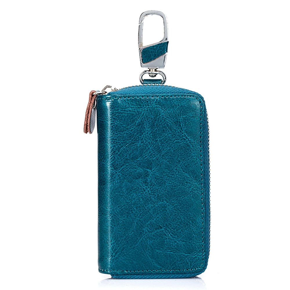 (Cross-border trading), universal capacious key bag with zipper, custom-made, genuine leather
