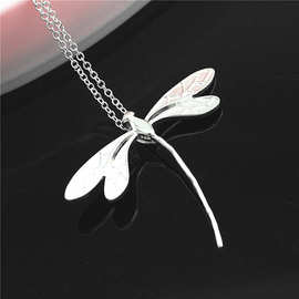 韩版银饰吊坠经典精致简约时尚蜻蜓拉长银饰吊坠气质魅力女吊坠