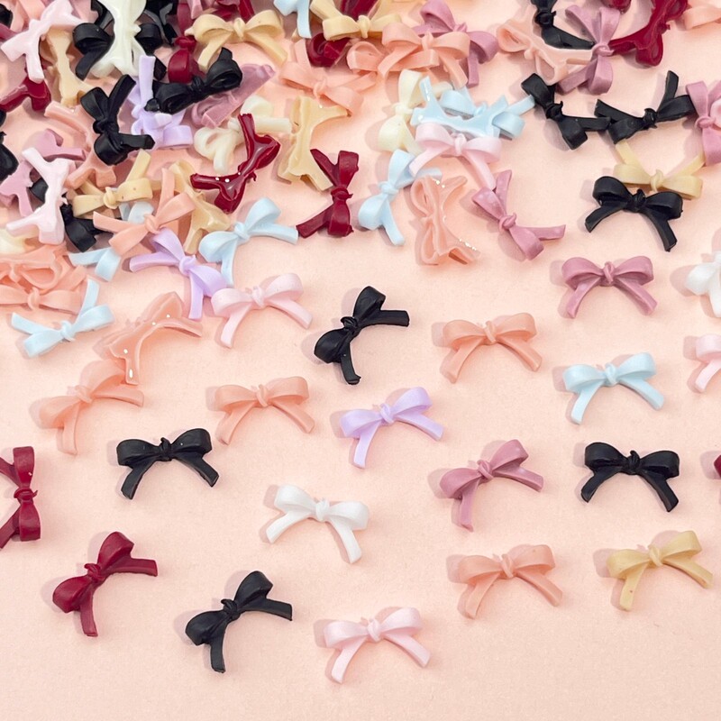 Explosive mini bow nail jewelry wholesale simple Joker large small size bow tie resin diy nail decoration