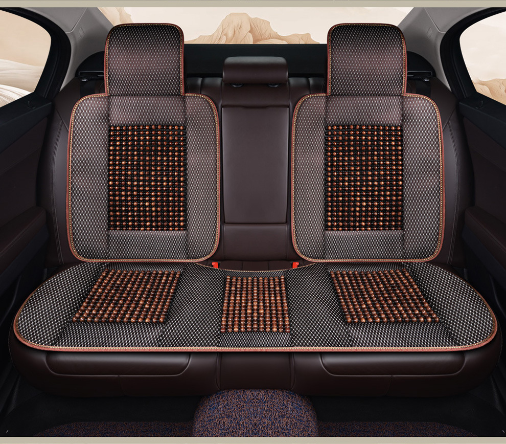 Car Seat Cushion, Cool Cushion, Wooden Bead Ventilation Seat Cushion, Ice Silk, Breathable for Summer, Universal for All Seasons, Truck Seat Cushion, Ice Silk