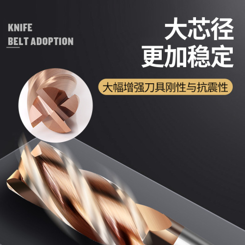 Four-edged 55-degree tungsten carbide end mill CNC tool, hard alloy coated flat bottom extended steel milling cutter