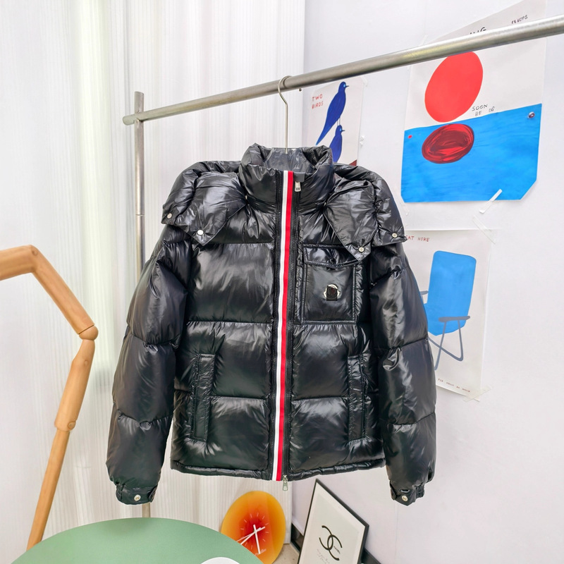 Putian Mengjia High Version 2026 Autumn and Winter New Product Mengkou Three-Color Webbing Classic Hooded down Jacket Bread Jacket