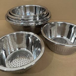 Stainless Steel Rice Washing Basket, Rice Strainer, Canteen Vegetable Washing Basin, Draining Basket, Multifunctional Perforated Strainer, Rice Washing Sieve, Non-Magnetic