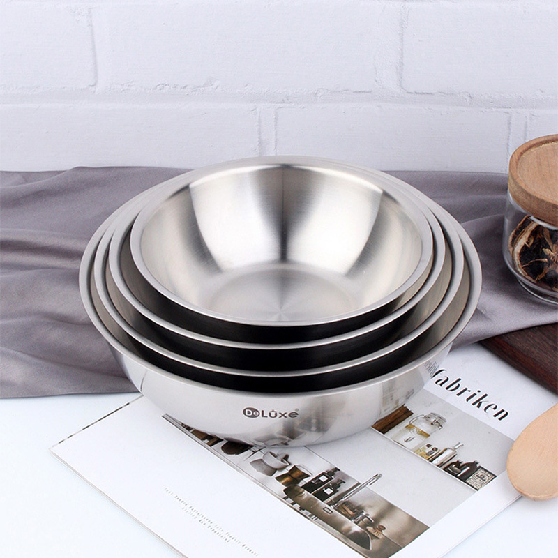 Deluxe Denas 18 / 10 acero inoxidable grueso lavabo de pelo lavabo de verduras lavabo de cocina lavabo de sopa tazón de fideos