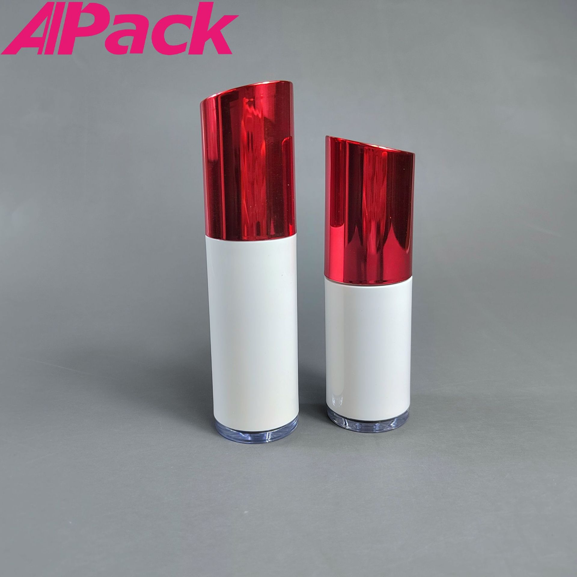 新品定制斜盖20 30 50ml塑料真空精华包装乳液喷雾分装瓶子现货